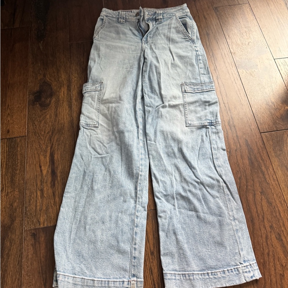 American Eagle Outfitters Blue Flare Wide Leg Jeans